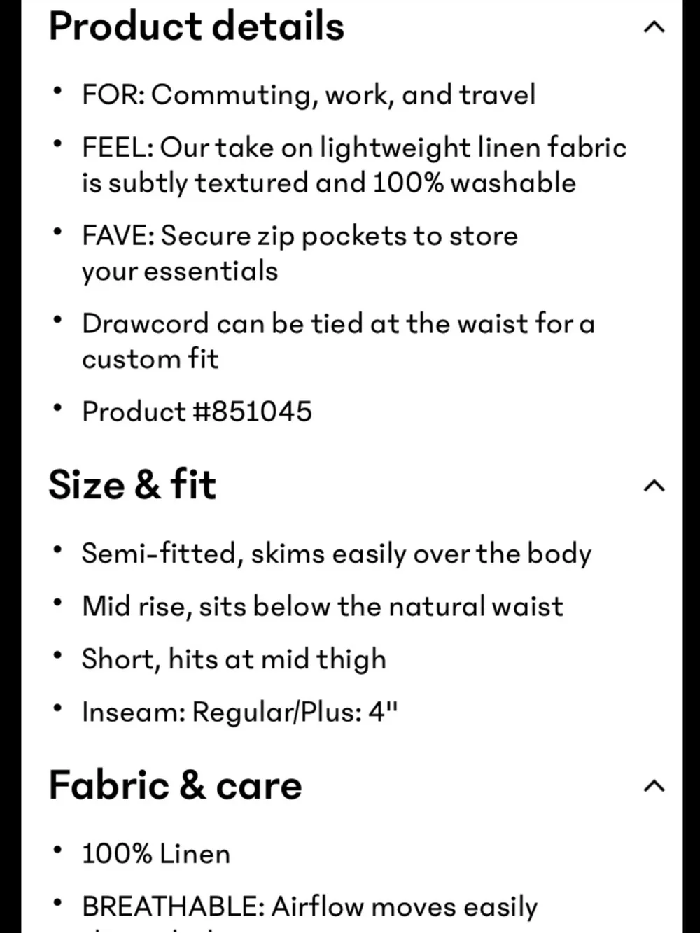 🆕 Athleta Retreat Linen Midrise 4” Short